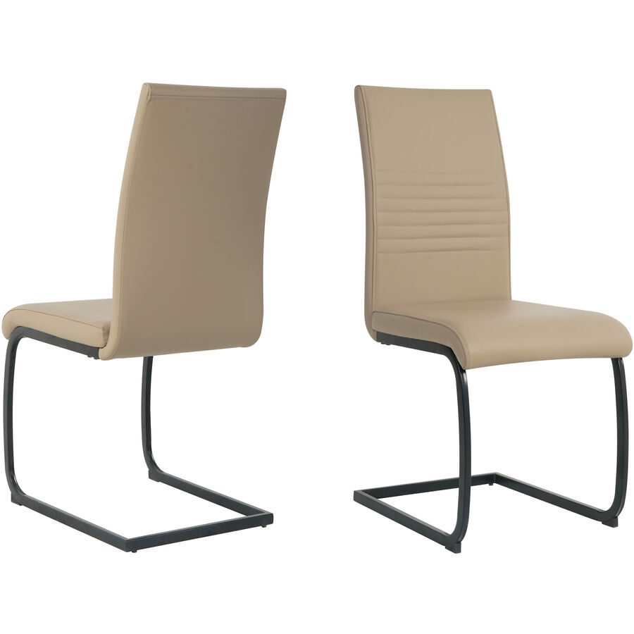 Stuhl 2er-Set Nira Braun/Grau Kunstleder 42 cm 97 cm - Farbe: taupe - Stuhl 2er-Set