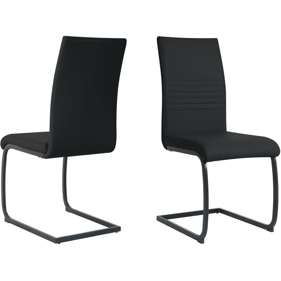 Stuhl 2er-Set Nira Schwarz Kunstleder 42 cm 97 cm - Stuhl 2er-Set