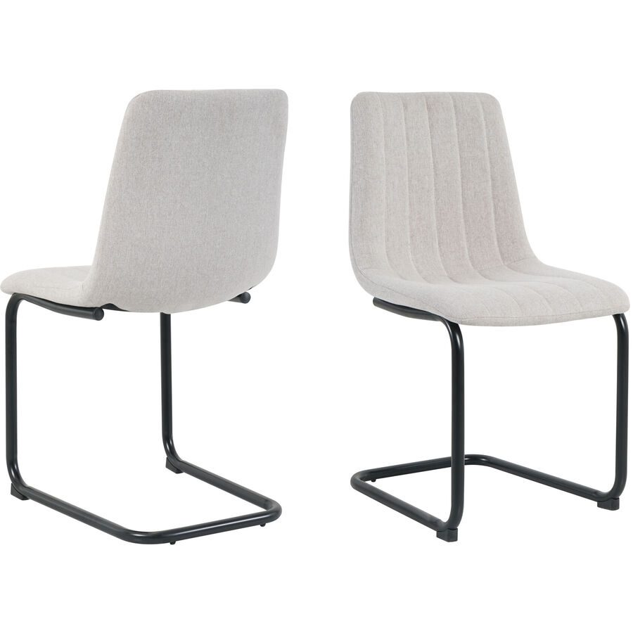 Stuhl 2er-Set Nira Beige Stoff 43 cm 87 cm - Material: Strukturstoff - Stuhl 2er-Set