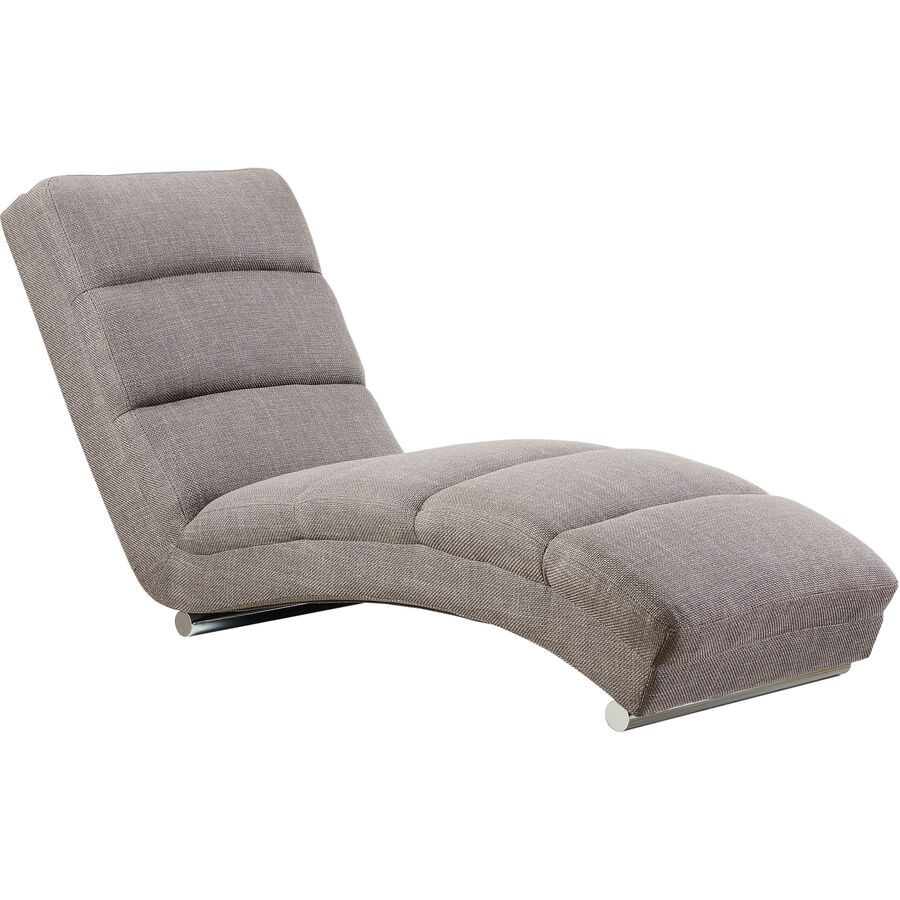 Chaiselongue Idis Grau/Silber Stoff/Metall 170 cm 60 cm - Farbe: Grau, Silber - Material: Strukturstoff, Metall - Chaiselongue