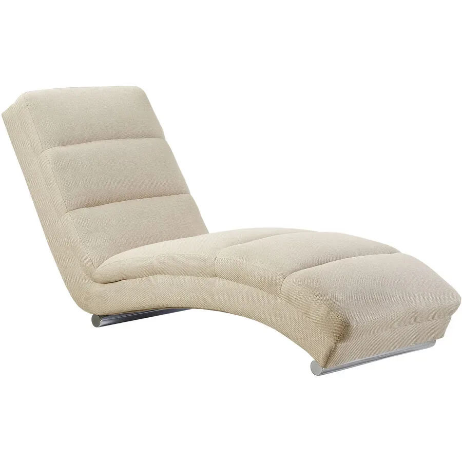 Chaiselongue Idis Beige Stoff/Metall 170 cm 60 cm - Material: Strukturstoff, Metall - Chaiselongue