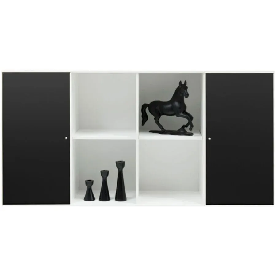Sideboard Mister Weiss/Schwarz Holzwerkstoff 136 cm 69 cm - Farbe: weiss, schwarz - Sideboard