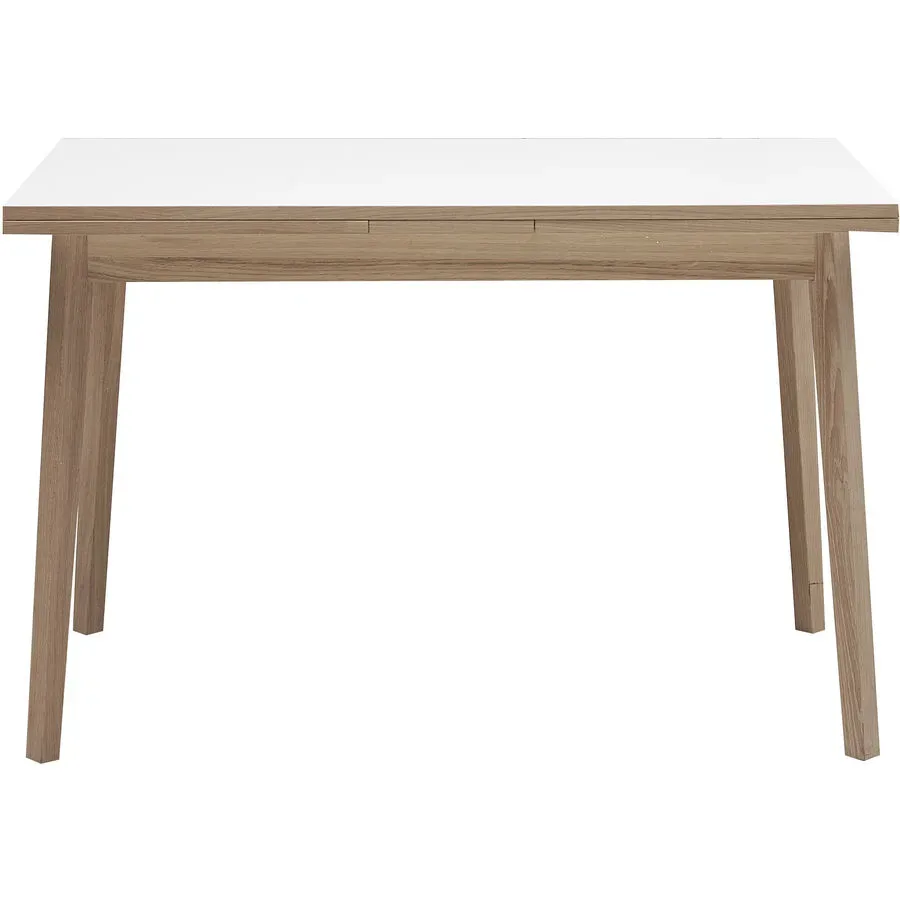 Esstisch Sinthya Weiss Holz/MDF 120 cm - Farbe: weiss/eiche - Material: Eiche, Melamin - Esstisch