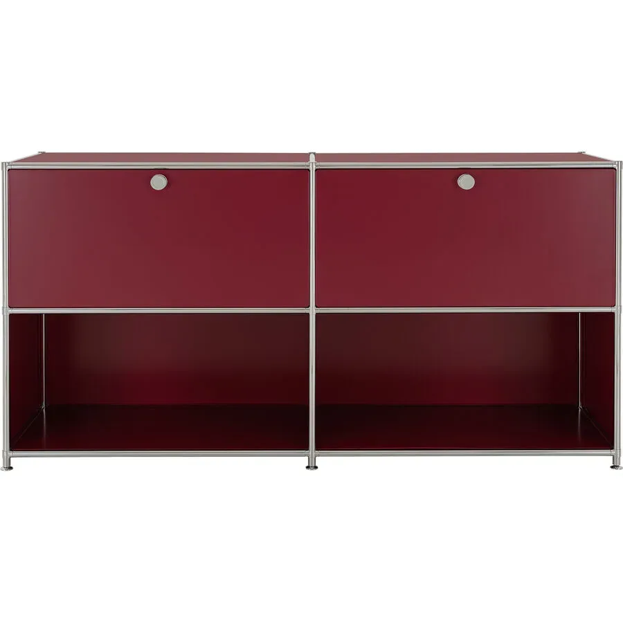 Sideboard Colin Rot/Silber Metall 152.9 cm 80.7 cm - Farbe: Rot, Silber - Sideboard