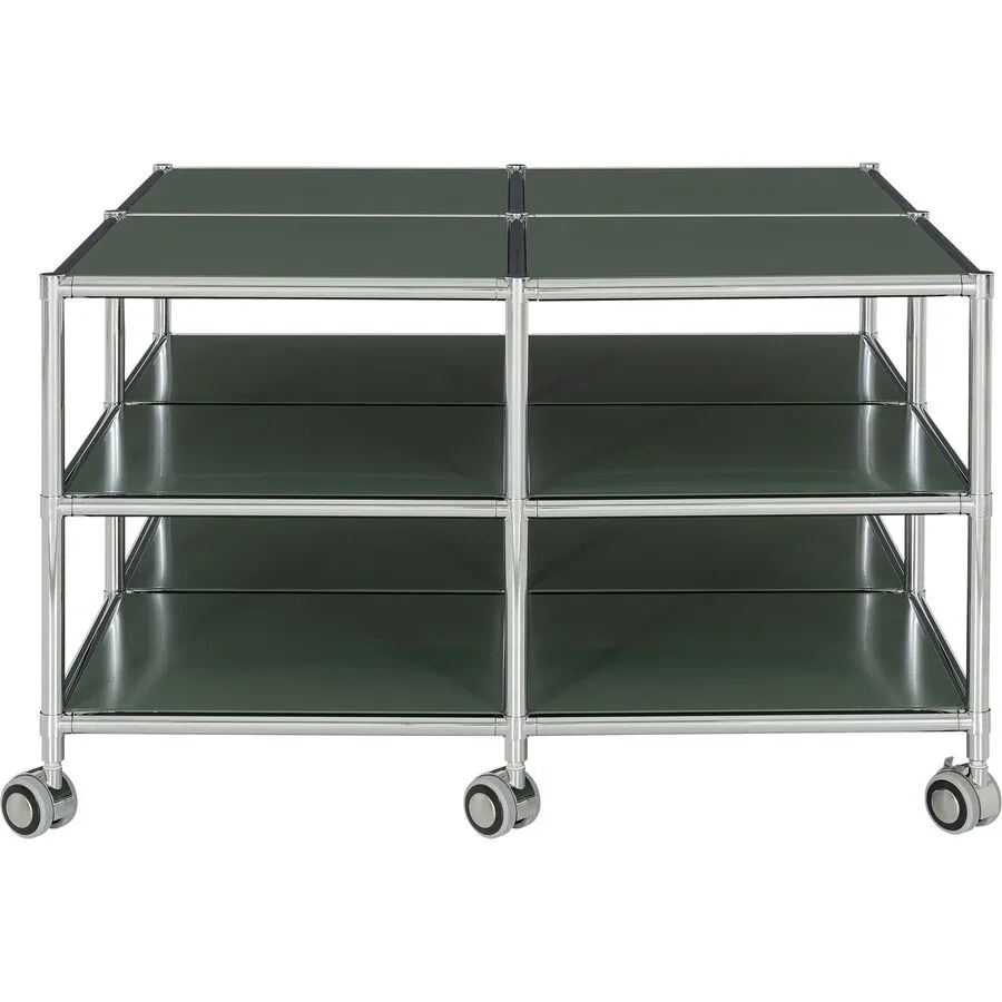 Salontisch Colin Grün/Silber Metall 80.1 cm - Farbe: Grün, Chrom - Salontisch