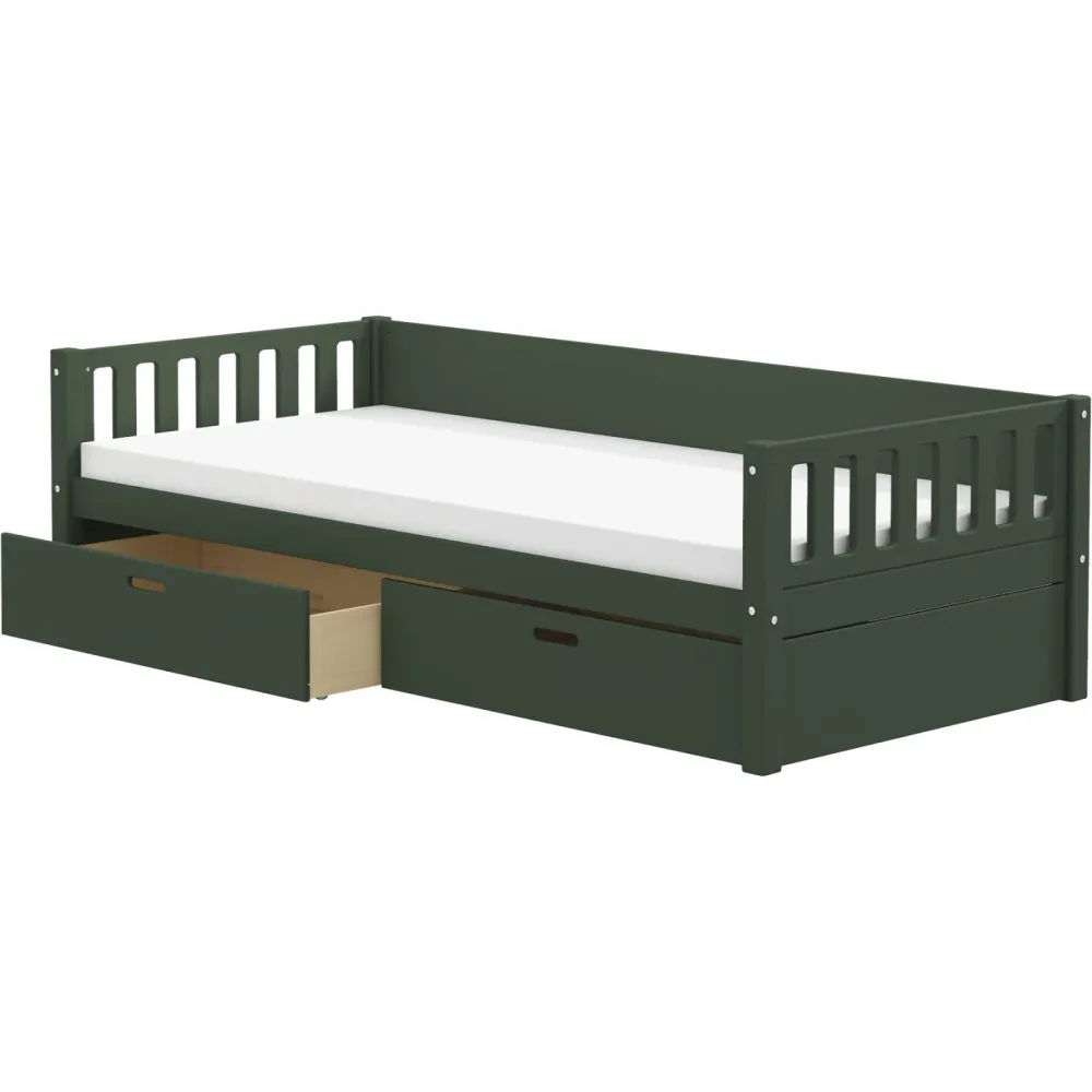 Tagesbett Leeloo Grün Holz 90 x 200 cm - Material: Pinie - Tagesbett