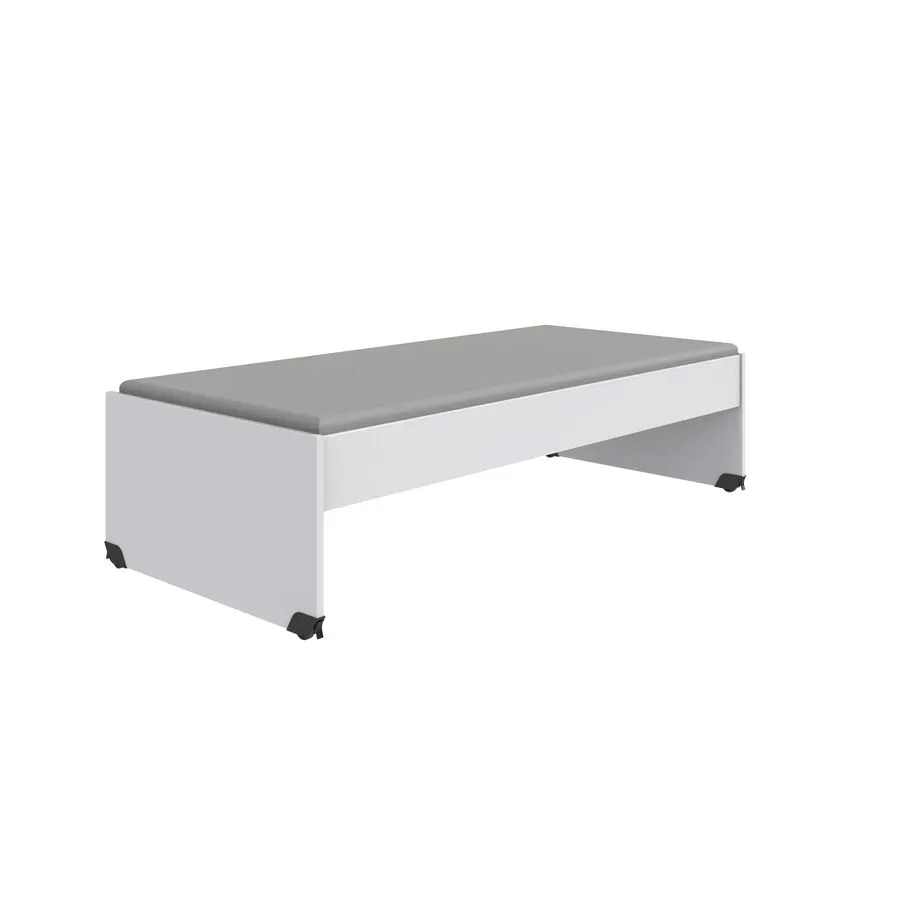 Bett Nordy Weiss Holz 120 x 200 cm - Material: Holzwerkstoff - Bett