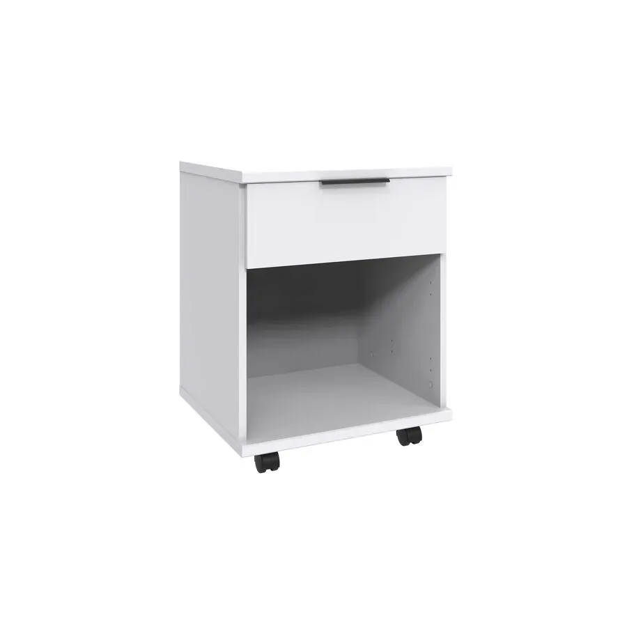 Rollcontainer Nordy Weiss Holz 46 cm 58 cm 40 cm - Material: Holzwerkstoff - Rollcontainer