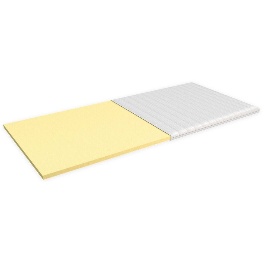 Topper Plush Weiss/Gelb Schaumstoff/Viskose/Polyester 180 x 200 cm 6 cm - Material: Viscoelastischer Monokern- Schaumstoff (40% Viscose/60% Polyester)
