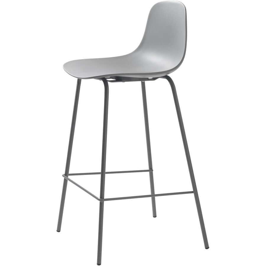 Barhocker 2er-Set Whit Grau Polyethylen 48 cm 93 cm - Material: Polypropylen - Barhocker 2er-Set