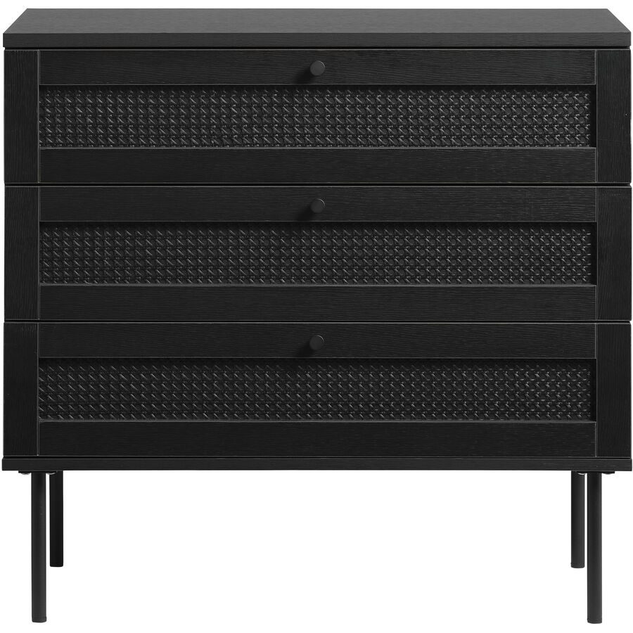Kommode Perri Schwarz MDF 80 cm 75 cm - Kommode