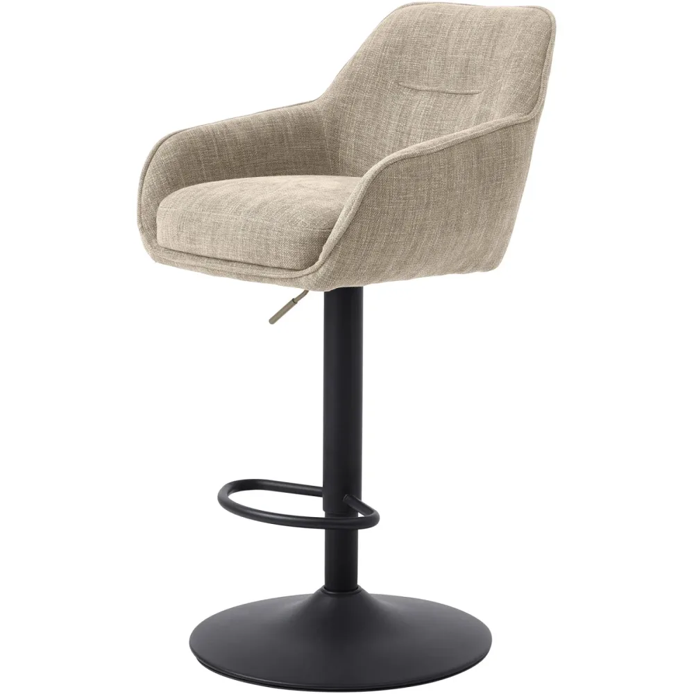 Barhocker 2er-Set Arel Beige Polyester 51 cm 53 cm - Farbe: Leinen - Barhocker 2er-Set