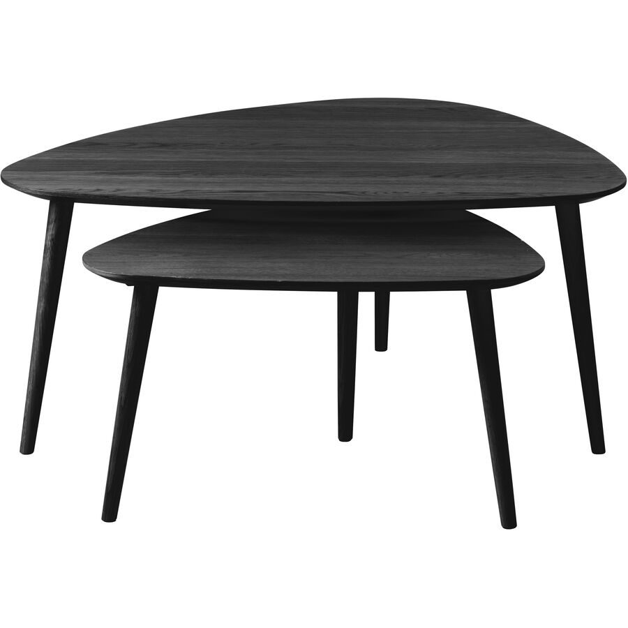 Beistelltisch 2er-Set Arde Schwarz Holz 70 cm - Material: Holzwerkstoff - Beistelltisch 2er-Set