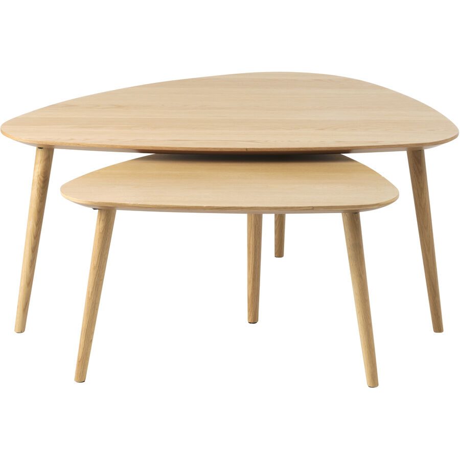 Beistelltisch 2er-Set Arde Braun Holz 70 cm - Farbe: eiche - Material: Holzwerkstoff - Beistelltisch 2er-Set