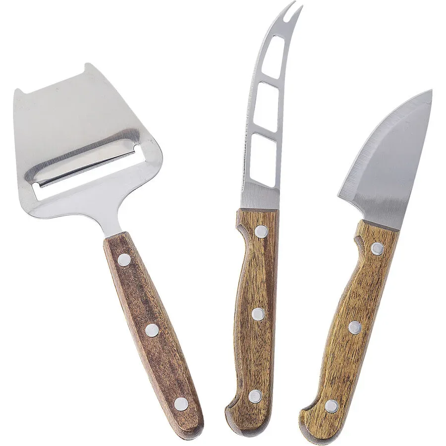 Küchenhelfer-Set Leia Braun/Silber Edelstahl/Holz - Farbe: silber-braun - Küchenhelfer-Set