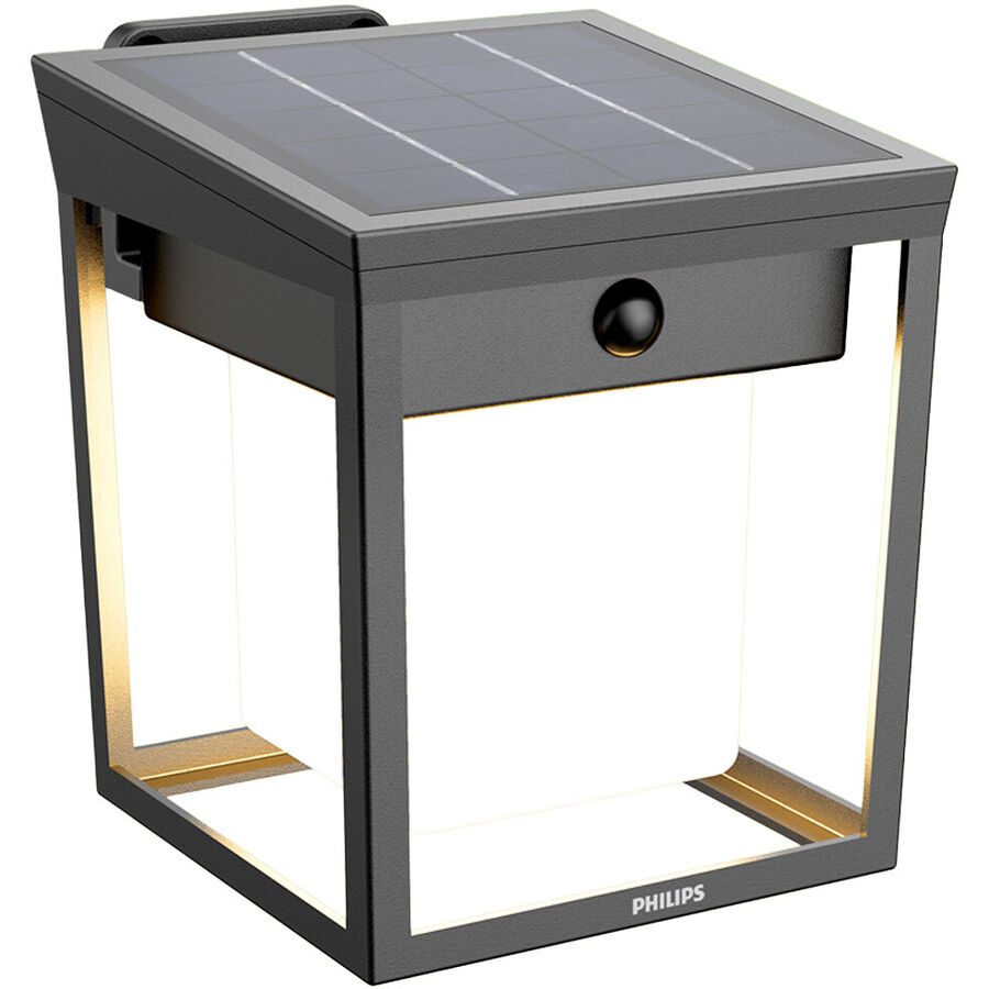 Philips LED Blaise 929004631501 Solar-Außenwandleuchte mit Bewegungsmelder LED 1.5 W Anthrazit