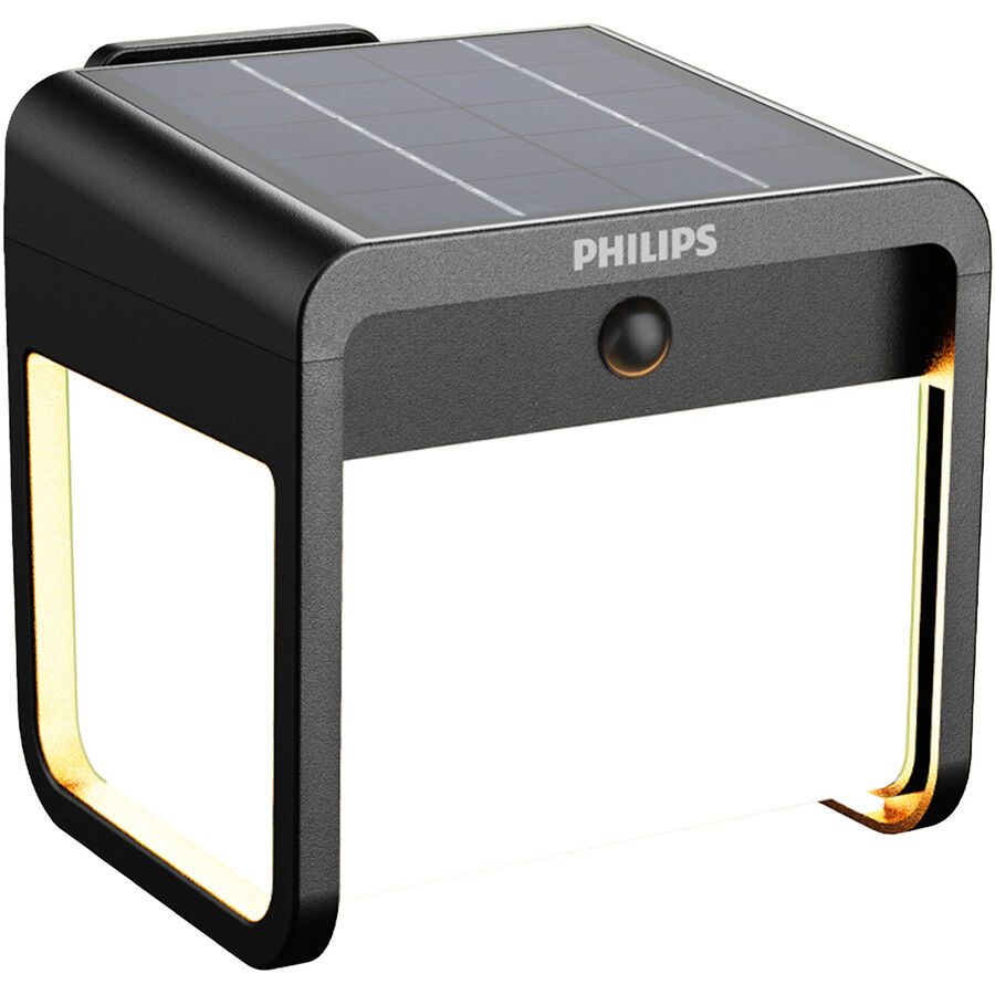 Solarlampe Philips Schwarz Kunststoff 13.2 cm 13.2 cm - LED - Lichtfarbe: Warmweiss - Solarlampe- LED Energiesparlampe