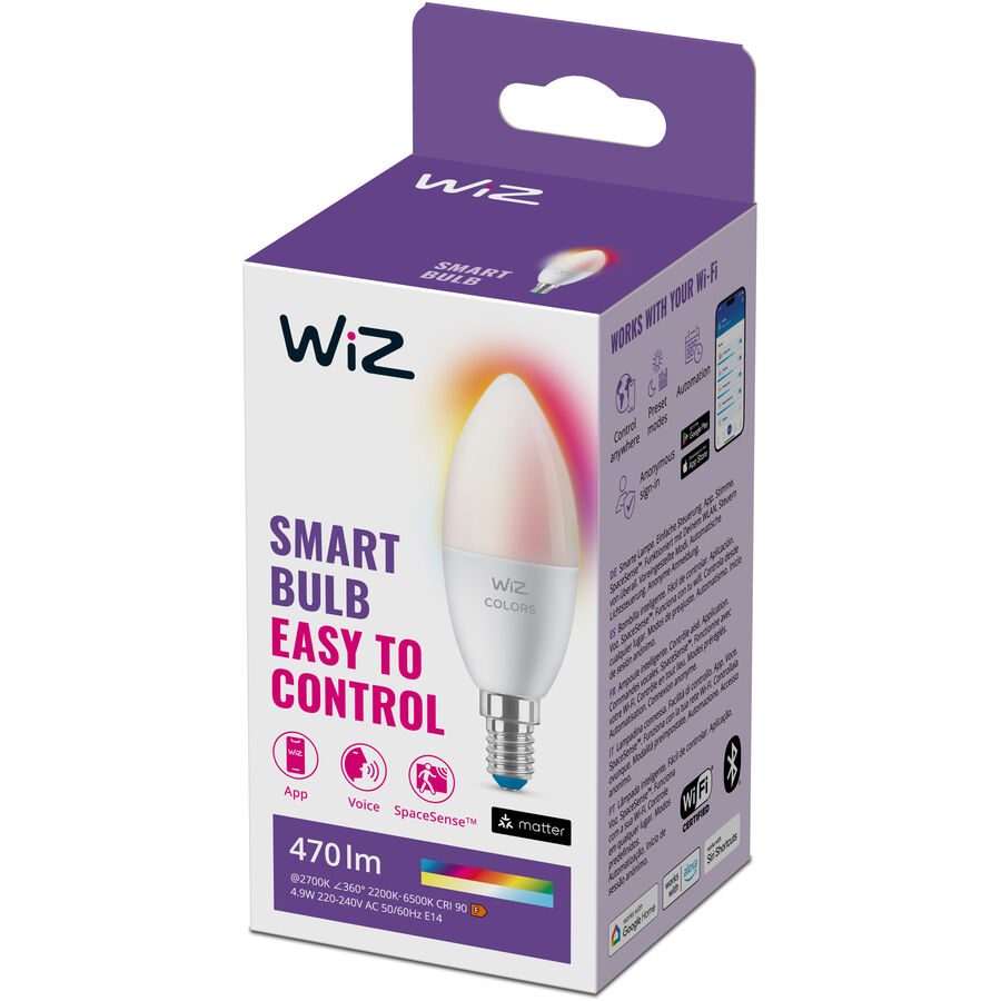 Leuchtmittel WiZ Kunststoff E14 4.9 W - Farbe: Weiss - LED - Lichtfarbe: Neutralweiss - Material: Plastik - Leuchtmittel- LED Leuchtmittel