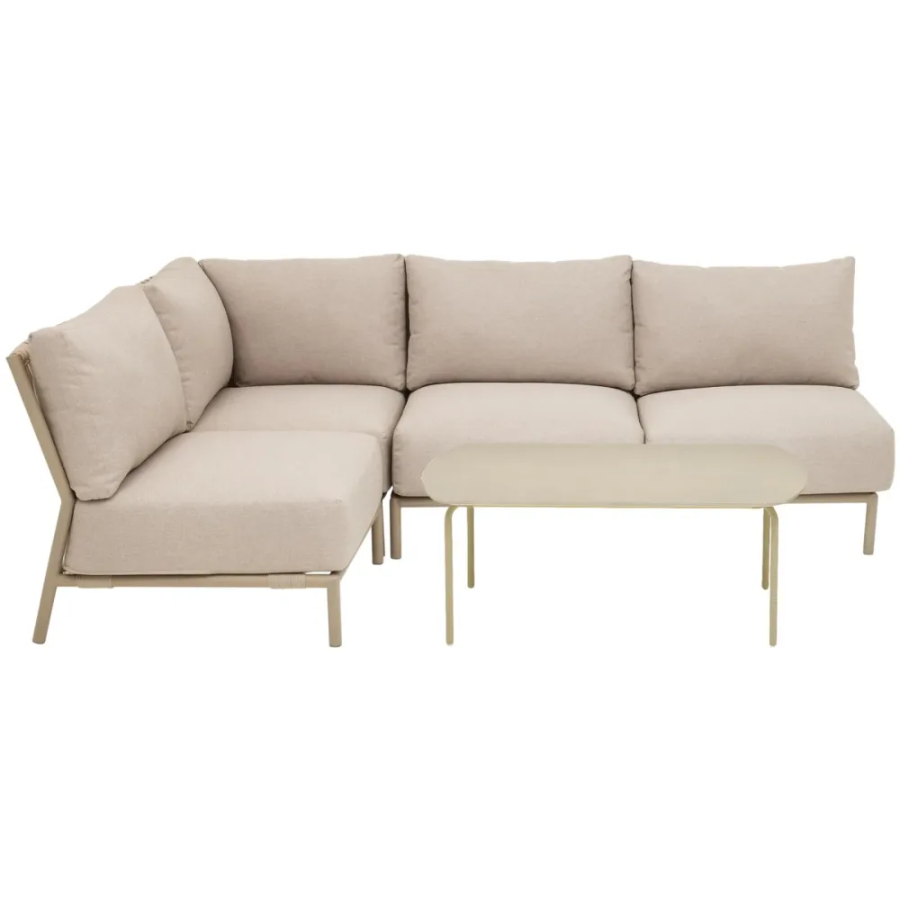 Gartenlounge Seil/Stahl beige m.Tisch - 50