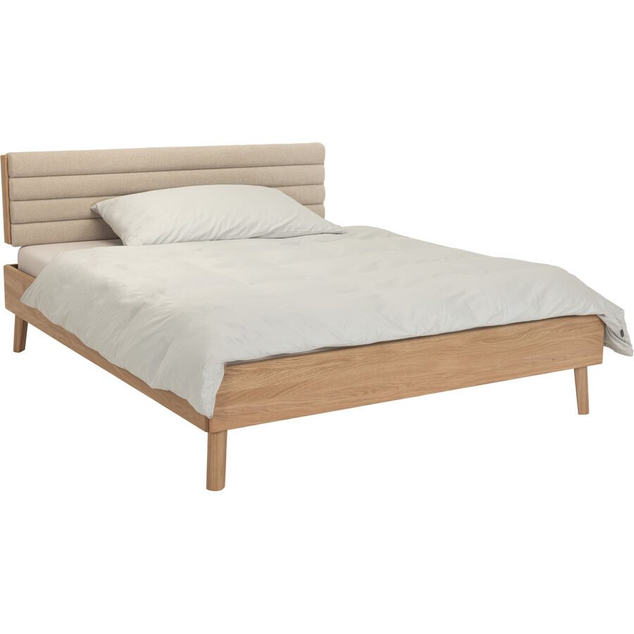 Bett Lund Braun Holz 160 x 200 cm - Farbe: eiche - Bett