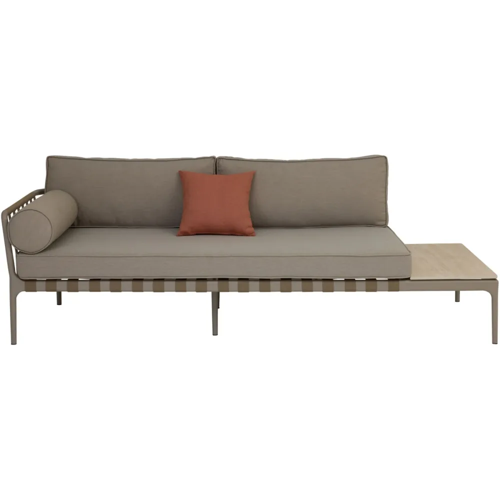 Lounge Alu/beige inkl. Beistelltisch - Material: Aluminium - 50