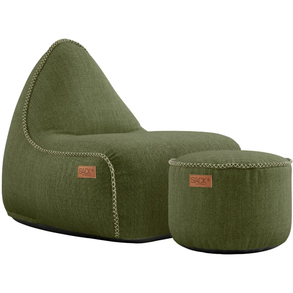 SACKit Sitzsack Cobana olive 100 Prozent Olefin Fasermischung / Füllung: EPS Kugeln B 146 cm - Material: 100% Olefin Fasermischung / Füllung: EPS