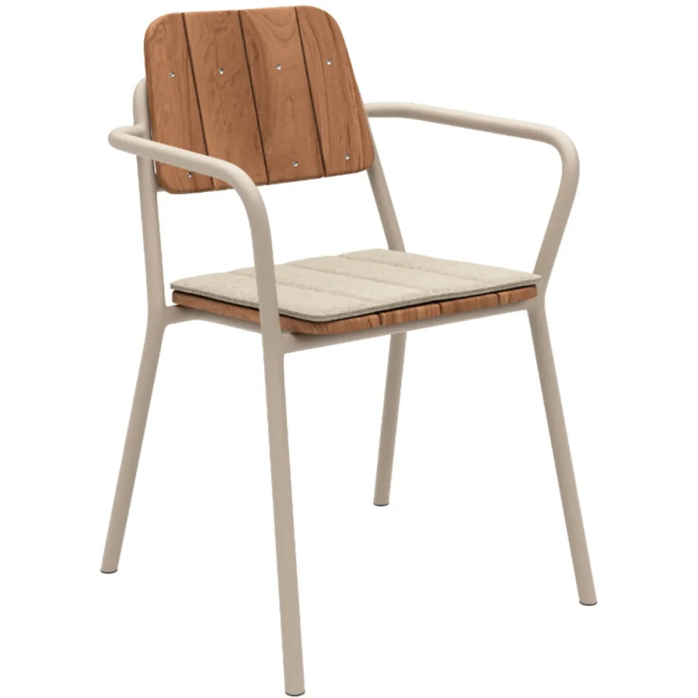 SACKit Sitzkissen Kirra Beige Holz 39 cm 39 cm - Farbe: sand - Material: Holz, olefin - Sitzkissen
