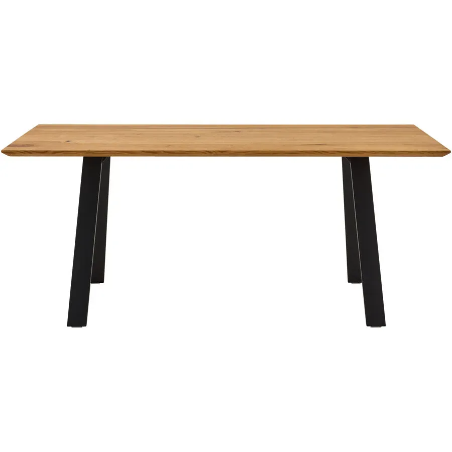Tisch Pesco Braun Holz/Metall 90 cm - Farbe: natur - Material: Eiche massiv, Metall - Tisch