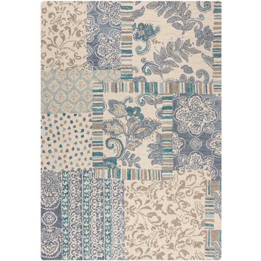 Teppich Jixun Blau Wolle 200 cm 290 cm - Farbe: natur - Teppich