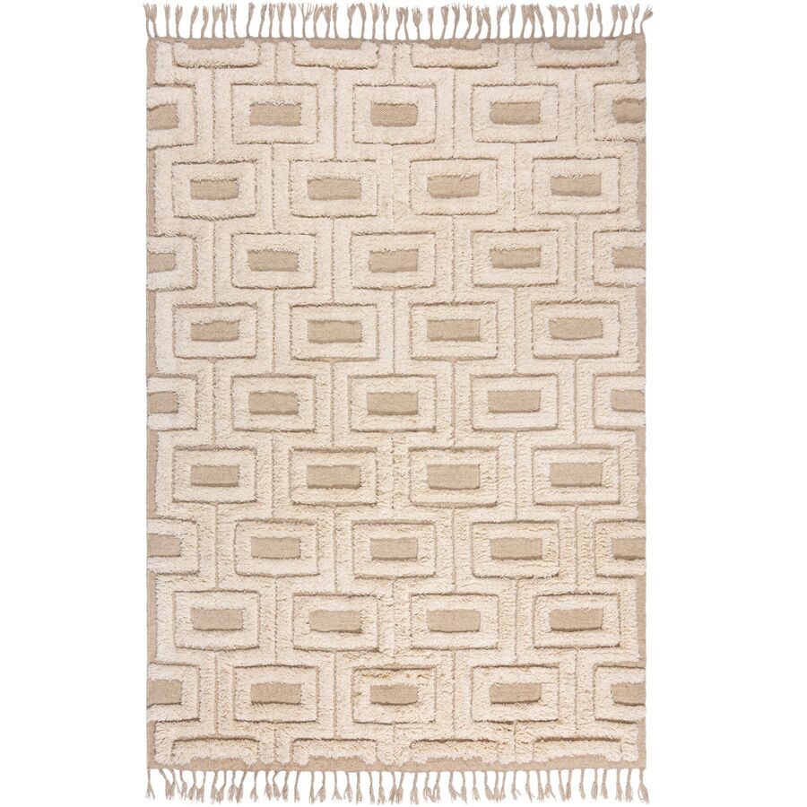 Teppich Wynz Beige Wolle 200 cm 290 cm - Farbe: natur - Teppich