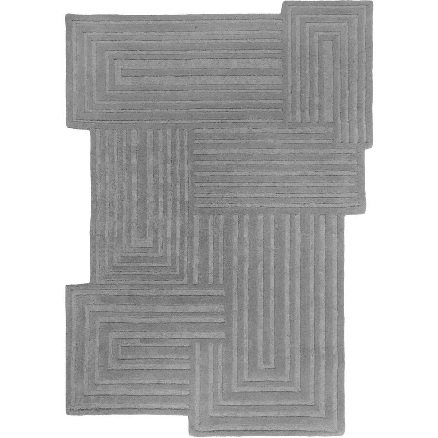 Teppich Djaks Grau Wolle 200 cm 290 cm - Farbe: natur - Teppich