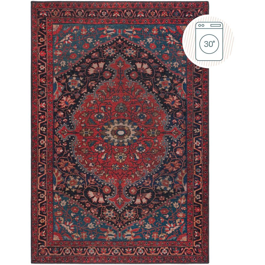Teppich Loxin Rot Polyester 115 cm 170 cm - Farbe: natur - Teppich