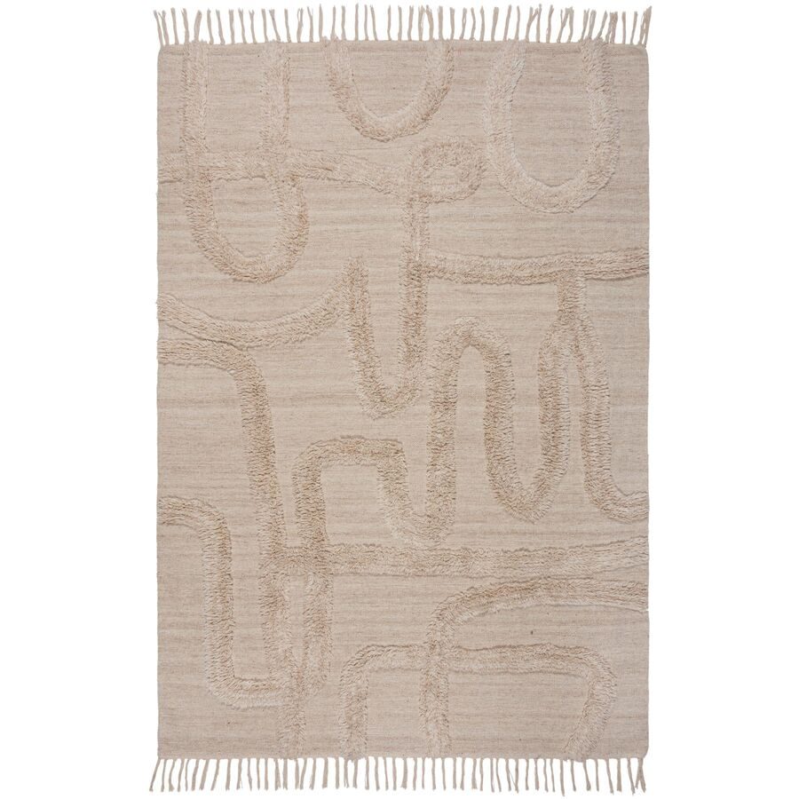 Teppich Kynor Beige Baumwolle/Wolle 240 cm 340 cm - Farbe: natur - Material: Mischgewebe - Teppich
