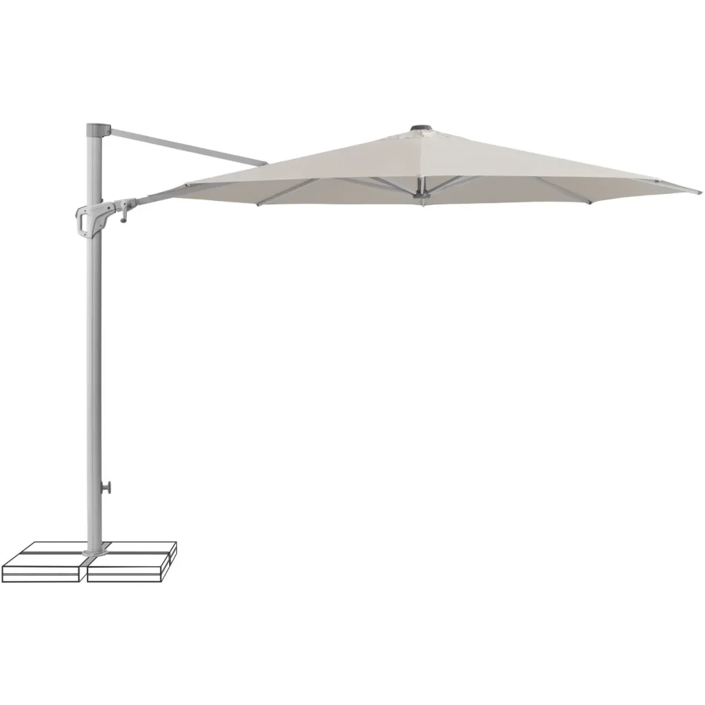 Suncomfort BY GLATZ Sonnenschirm Familyflex hellgrau Polyester B 300 T 300 cm - Sonnenschirm