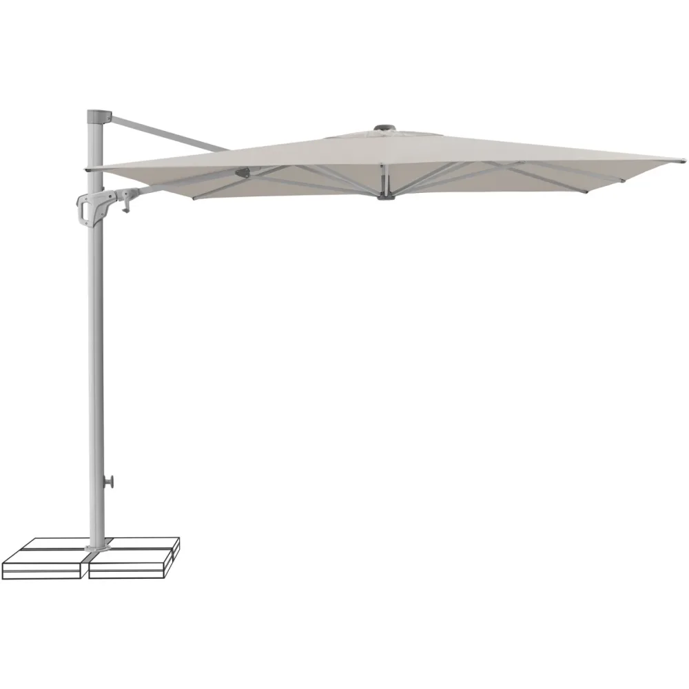 Suncomfort BY GLATZ Sonnenschirm Familyflex Grau Polyester 250 cm 250 cm 247 cm - Farbe: steingrau - Sonnenschirm