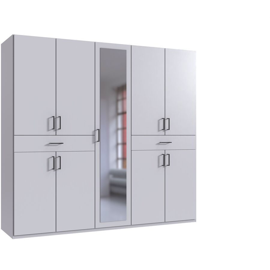 Kleiderschrank Tiby Weiss Holz/Holzwerkstoff 225 cm 58 cm 208 cm - Kleiderschrank