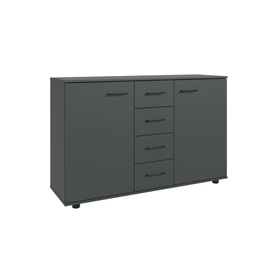 Kommode Tiby Grau Holz 130 cm 41 cm - Farbe: graphit - Material: Holzwerkstoff - Kommode