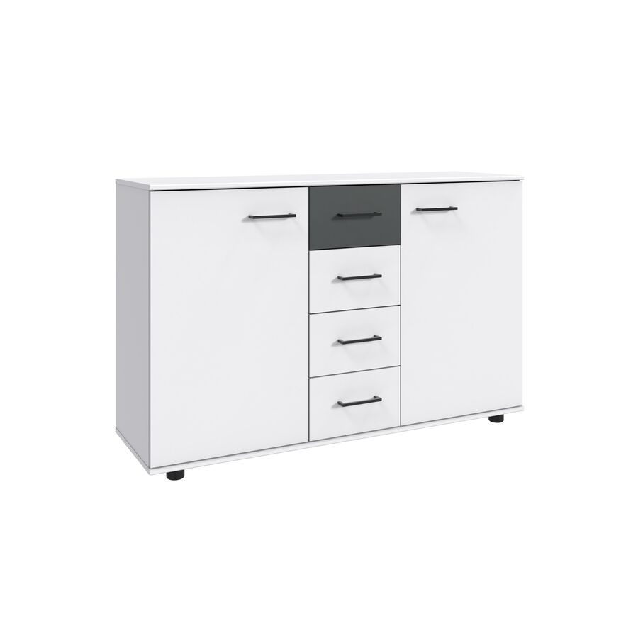 Kommode Tiby Weiss Holz 130 cm 41 cm - Material: Holzwerkstoff - Kommode