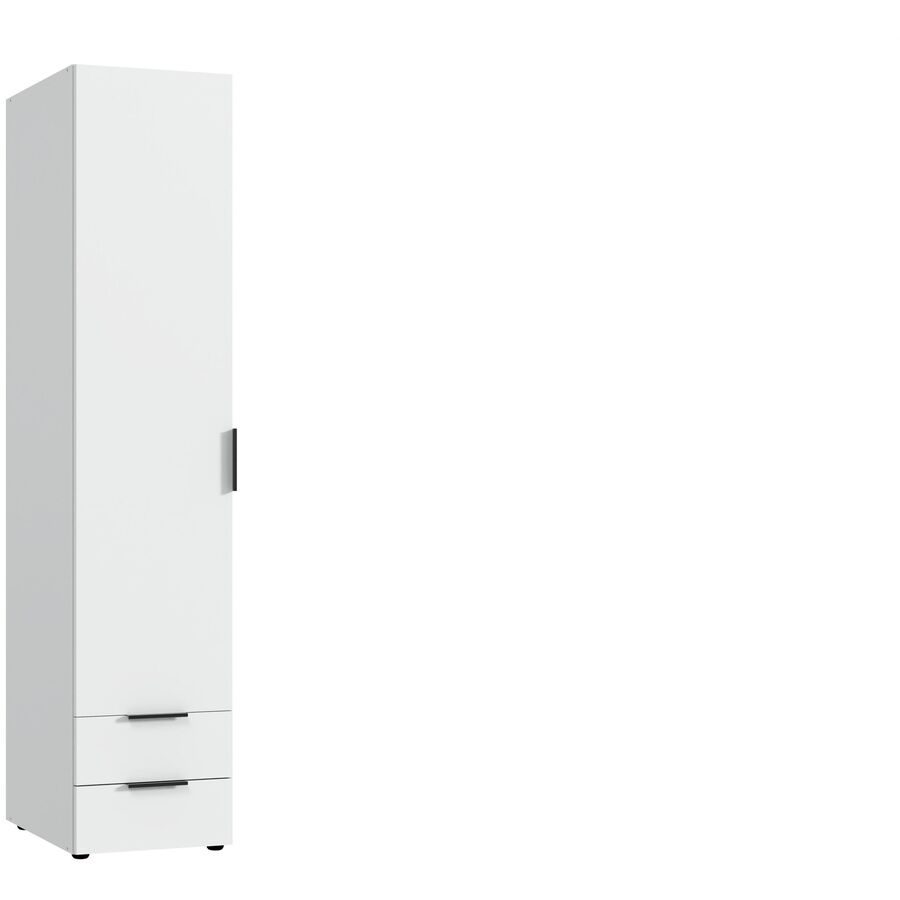 Kleiderschrank Modu Schwarz/Weiss Holz 40 cm 54 cm 185 cm - Farbe: weiss/schwarz - Material: Holzwerkstoff - Kleiderschrank