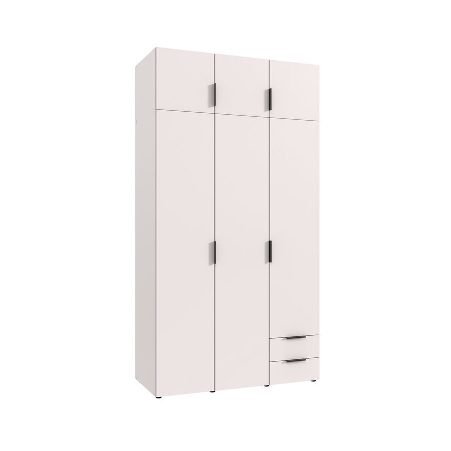 Kleiderschrank Modu Schwarz/Weiss Holz 120 cm 54 cm 225 cm - Farbe: weiss/schwarz - Material: Holzwerkstoff - Kleiderschrank