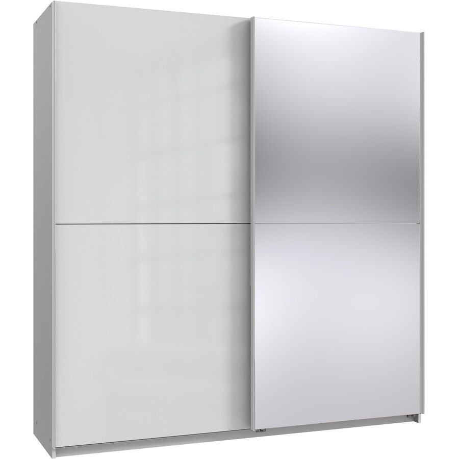 Kleiderschrank Pren Weiss Holz 200 cm 65 cm 216 cm - Farbe: Hochglanz weiss - Material: Holzwerkstoff - Kleiderschrank