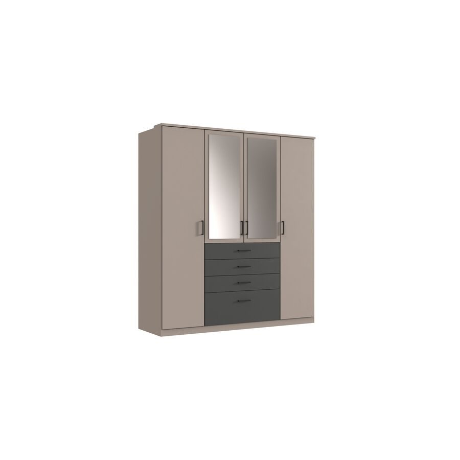 Kleiderschrank Coty Grau Holz/Holzwerkstoff 180 cm 58 cm 199 cm - Farbe: graphit - Kleiderschrank