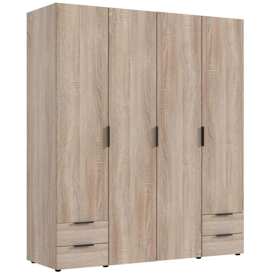 Kleiderschrank Modu Braun Holz/Holzwerkstoff 160 cm 54 cm 185 cm - Farbe: eiche - Kleiderschrank