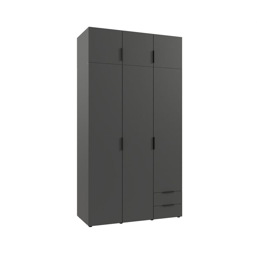 Kleiderschrank Modu Grau Holz 120 cm 54 cm 225 cm - Farbe: graphit - Material: Holzwerkstoff - Kleiderschrank