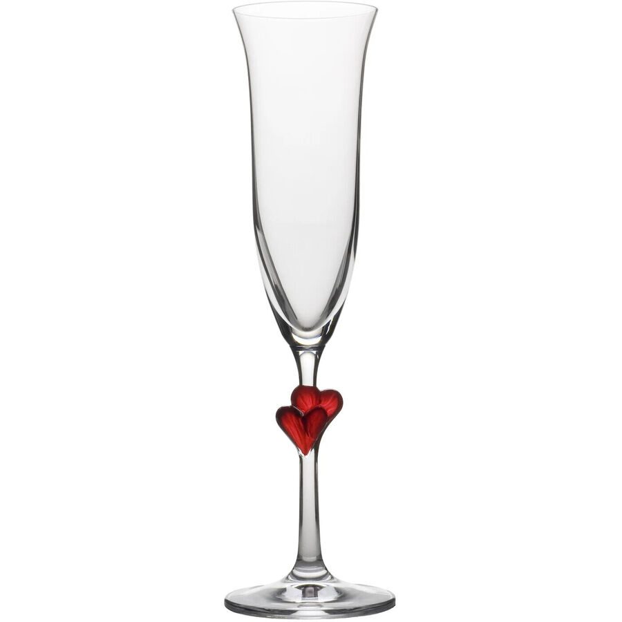 Champagnergläser-Set L'Amour Transparent/Rot Glas 24.2 cm 6.7 cm - Farbe: Transparent/Weinrot - Champagnergläser-Set