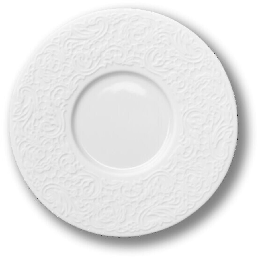DEGRENNE Untertassen-Set 6-tlg. Collection L Couture Blanc Weiss Porzellan - Untertassen-Set 6-tlg.