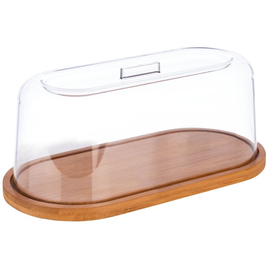 Serviertablett Aps Transparent/Braun Kunststoff 14 cm 28 cm - Farbe: Holz/transparent - Material: Polystyrol - Serviertablett