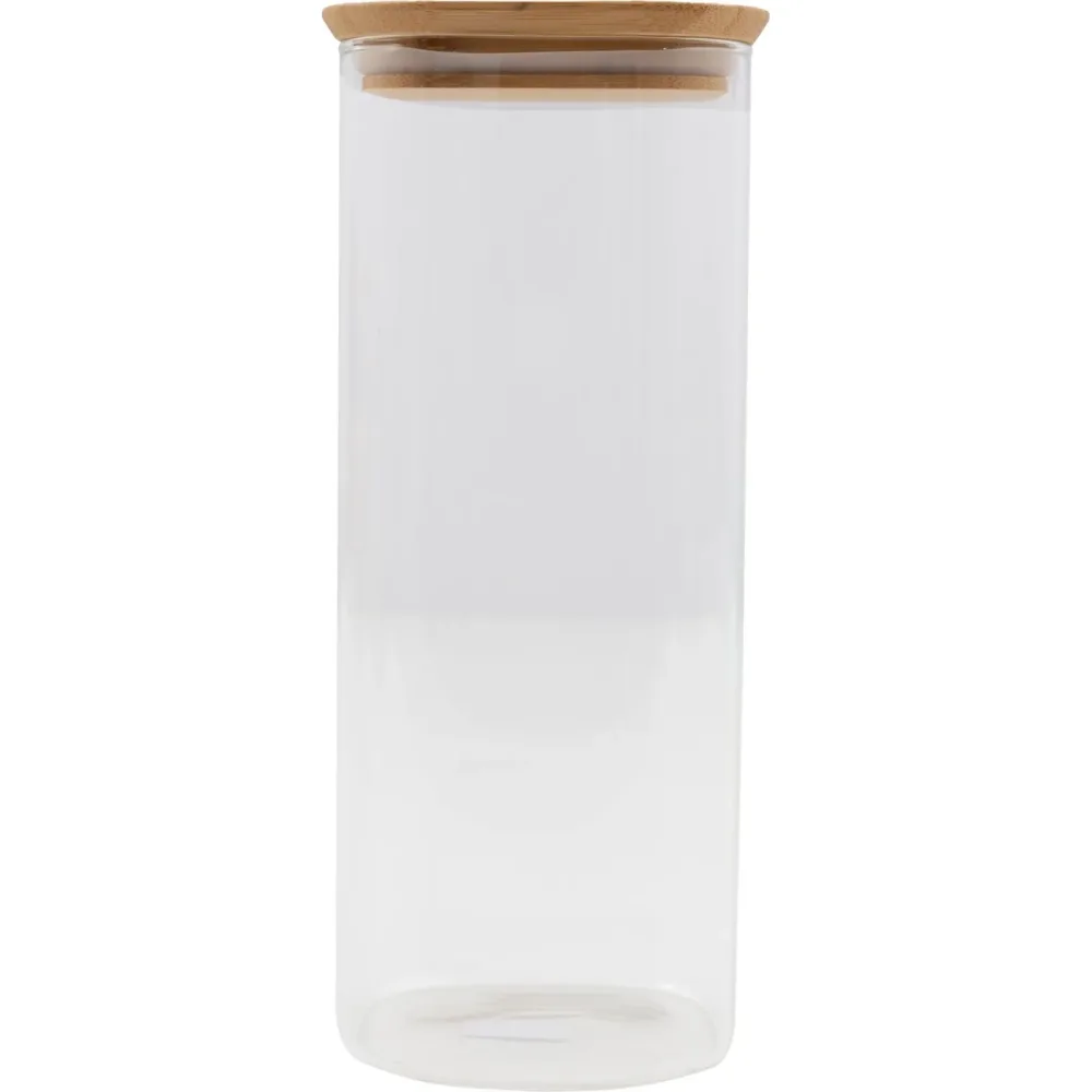POINT-VIRGULE Vorratsdose Kitchen Transparent Bambus/Glas 10 cm 25 cm - Farbe: Holz/transparent - Material: Glas/Bambus - Vorratsdose