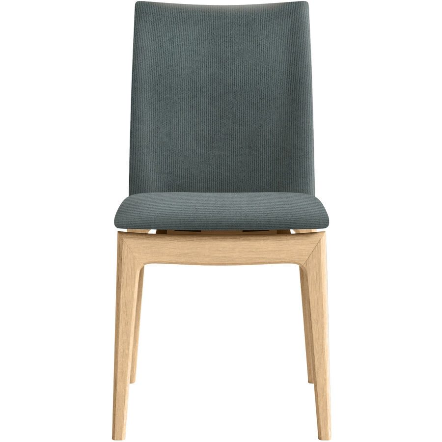 Stuhl Skovby Blau/Grau Holz/Stoff 45 cm - Farbe: blaugrau - Material: Eiche massiv - Stuhl