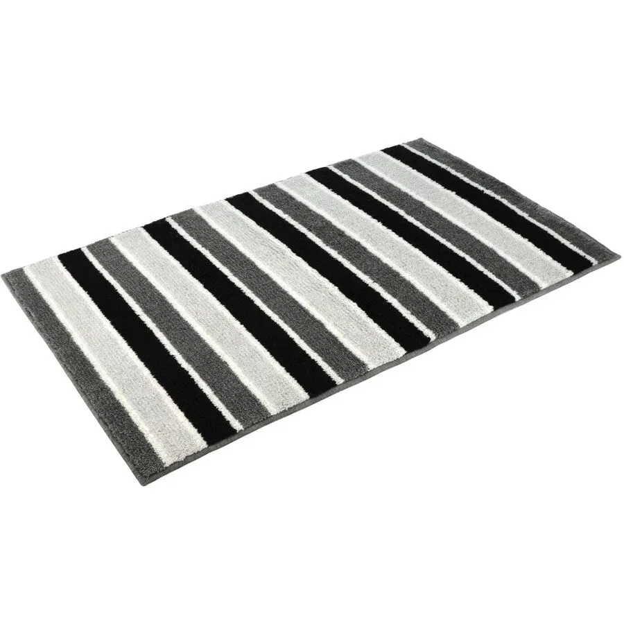 Vossen Badteppich Fancy Schwarz/Weiss Kunstfaser 70 cm 120 cm - Farbe: Flanell - Material: Polyacryl - Badteppich